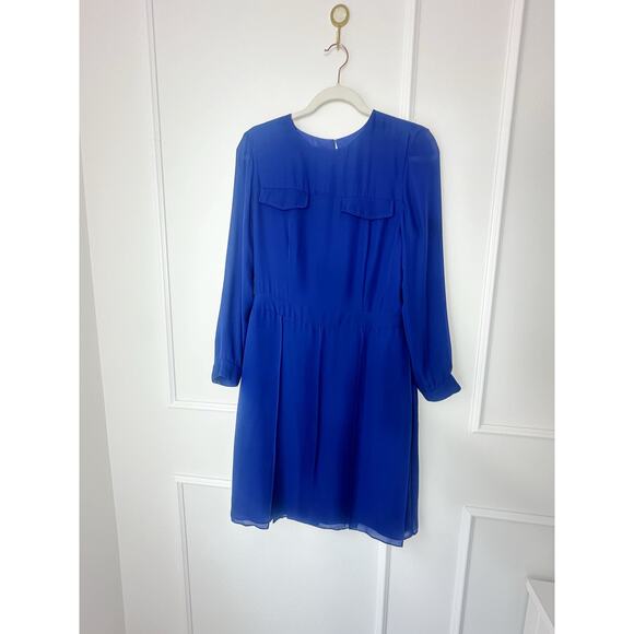 Jenni Kayne Dresses & Skirts - Jenni Kayne Blue Silk Long Sleeve Dress Size M